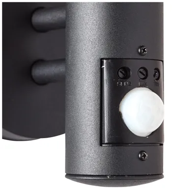 Produktbild von BRILLIANT Lampe, Venlo Außenwandleuchte stehend Bewegungsmelder schwarz matt, Edelstahl/Kunststoff, 1x A60, E27, 40W,Normallampen (nicht enthalten)
