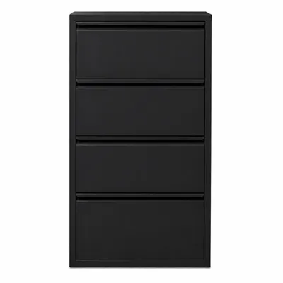 Produktbild von Alveon Schuhkipper Metall 4 Klappen schmal 51 x 15 x 141 cm - Schwarz