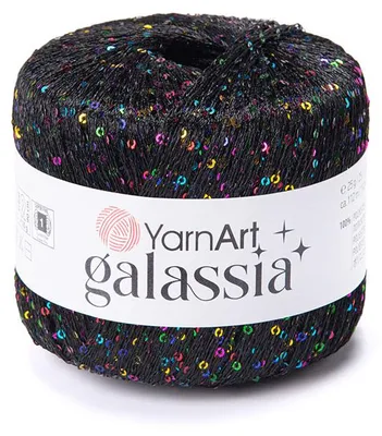 Produktbild von YarnArt Galassia Paillettengarn 5806 Schwarz 25g 112m