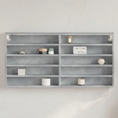 Obrázek produktu pro Vitrína betonová šedá 100x8,5x50 cm materiál na bázi dřeva