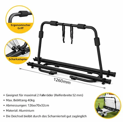 Shop4EV Angle Adapter for Towbar, Trailer, Bicycle Carrier, Adapter, 90