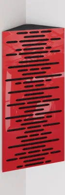 Produktbild von 2er-Pack - Schmale akustische Eckbassfalle |  Größe: 23 x 50 cm | Farbe: (Roter Glanzkunststoff, WAVE)