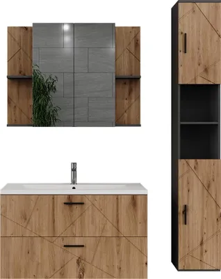 Obrázek produktu pro Sestava koupelnového nábytku Vicco Irma Antracit/Artisan 4 díly, Model 56331