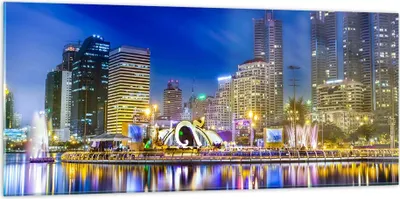 Produktbild von Bilder auf glas - Asien bangkok gebäude stadt - 120x50cm - Glasbilder - Wandbilder - Kunstdruck - zum Aufhängen bereit - Wanddekoration aus Glas - Glas Bilder - Wandbild auf Glas - GAB120x50-2447