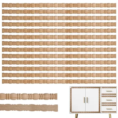 Image de Lot de 14 perles en bois décoratives pour projets de bricolage