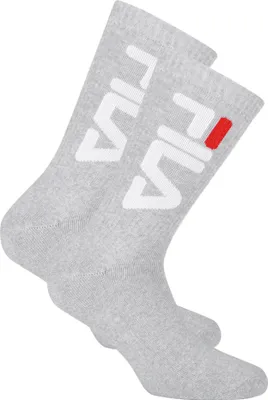 Immagine prodotto di FILA Calzini unisex 2 paia - Calzini da tennis, calzettoni, Terry, sport, logo grigio 39-42
