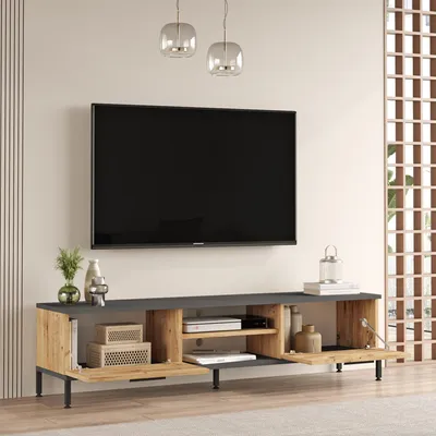 Immagine prodotto di Crissolo - Mobile Porta tv, 160x35x39h cm Marrone Rovere, un Ripiano