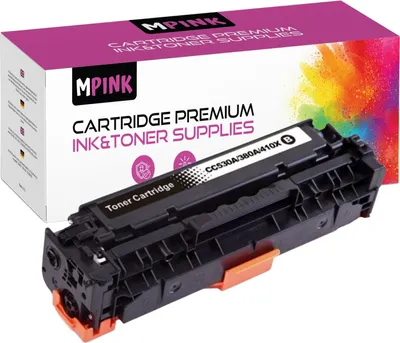 A toner cartridge and its packaging are displayed against a white background.