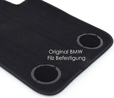 Produktbild von Fußmatten BMW F10 F11 (2013-2017) Original  Automatten 4-teilig Velours schwarz, Ziernaht Rot