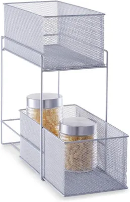 Zdjęcie produktu dla Półka z 2 wysuwanymi koszami - 17,5 x 35 x 42 cm - Idealne rozwiązanie do przechowywania