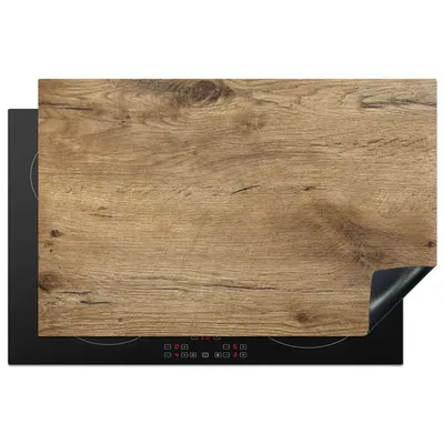 Obrázek produktu pro KitchenYeah® Krycí deska na sporák dřevo - hnědá - vzhled dřeva, 80x52cm, dekorace do kuchyně, keramická krycí deska na sporák, krycí deska na sporák