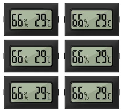 Productafbeelding van Hygrometer, mini-digitaal, 6 stuks hygrometer binnen, 2-in-1 thermometer, hygrometer