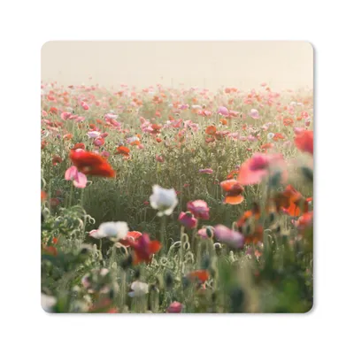 Produktbild von MuchoWow® Mauspad Mousepad Mohn - Farben - Pastell 20x20 cm - Mousepads - Maus Mat - Pad - Mausunterlage - Desk Mat - Bureauartikeln