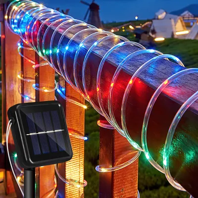 Produktbild von SWANEW Solar Lichtschlauch Draht Garten Lichterkette LED Lichterschlauch-Bunt-10m