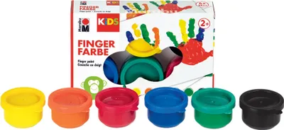 Produktbild von Marabu KIDS Fingerfarbe 35 ml 6er Set farbig sortiert