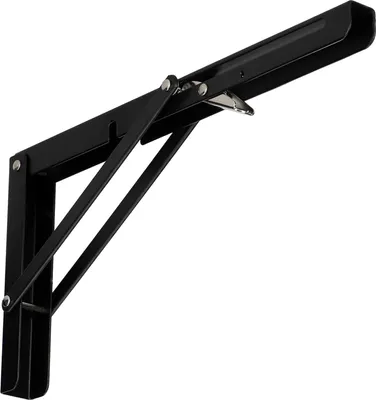 Imagen del producto de KOTARBAU® Escuadra abatible para estanterías y baldas 300mm, Soporte de acero, , Soporte plegable de esquina, Soporte de pared para ahorrar espacio, Base para estantes, Escuadra plegable