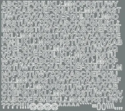 Immagine prodotto di Lettere adesive, 1 cm, grigio lucido