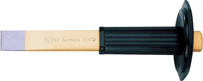 Produktbild von Rennsteig Schlitzmeißel Länge 240mm Schaft 26x7mm flach lackiert mit Handschutz - R381 240 1