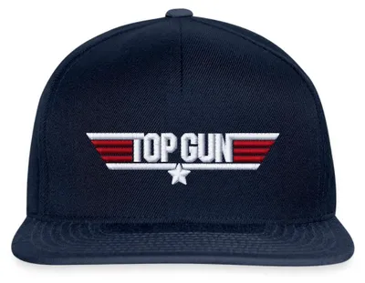 Produktbild von Spreadshirt Top Gun Logo Stick Snapback Cap, One size, Navy/Navy