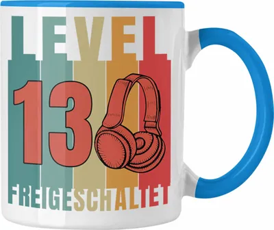 Produktbild von Trendation - 13. Geburtstag Junge Lustige Gamer Tasse Zocker Geschenk Gamer Gamergirl Geschenkidee Geburtstag 13er Geburtstag (Blau)