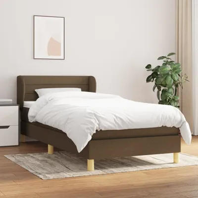 Produktbild von Design Möbel Boxspringbett mit Matratze Dunkelbraun 90x190 cm Stoff - 2024 Neu