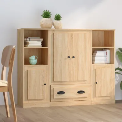 Produktbild von vidaXL Highboards 3 Stk. Sonoma-Eiche Holzwerkstoff
