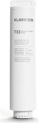 A white water filter cartridge is shown against a white background.