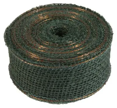 Produktbild von Dekoband aus Jute, mit integriertem Kupferdraht, eingesäumte und randverstärkte Kanten
