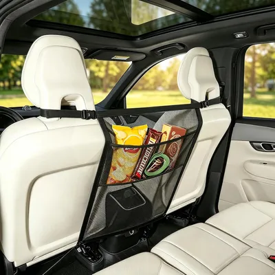 Produktbild von Hundetrennnetz für das Auto mit Aufbewahrungstasche, Netz für die Rückenlehne, universelle Haustierbarriere für Rückbank und Kofferraum, elastisches Sicherheitsnetz aus Mesh für SUV und PKW