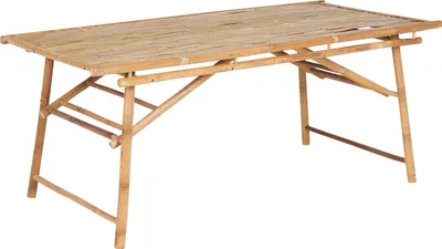 Produktbild von BELIANI Gartentisch Hellbraun aus Bambusholz 180 x 90 cm Rechteckig Gartenmöbel Outdoormöbel Modern Boho Stil