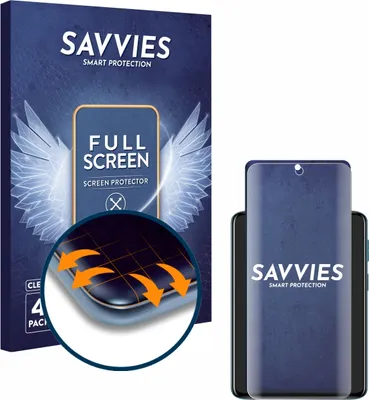 Produktbild von 4x Savvies Fullscreen Schutzfolie für Motorola Moto G42 Displayschutz Folie Fullcover Klar Transparent