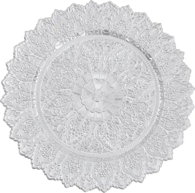 Immagine prodotto di Set di sottopiatti - Sottopiatti rotondi 33 cm - 50 pezzi - Per piatti piani - Motivo floreale - Effetto anticato - Argento