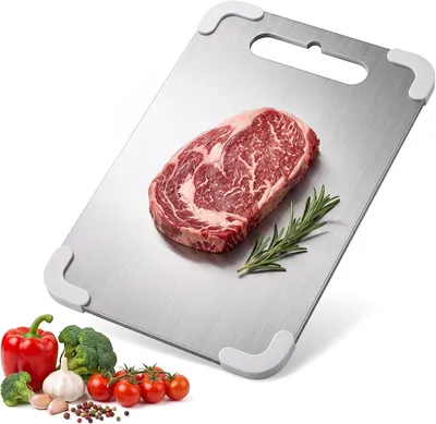 Immagine prodotto di Tagliere grande, 29 x 20 cm, spessore 0,3 cm, in acciaio inossidabile, per la cucina