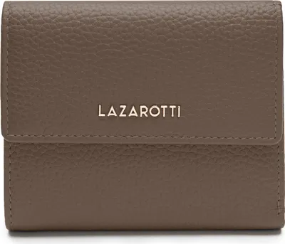 Image de Lazarotti Cuir porte-monnaie Bologna Leather Wallet With 8 Card Slots Taupe brun