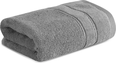 Image de Serviette Eurofirany Serviette de bain en coton gris 50x90 cm Serviette d'hôtel