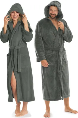 Produktbild von Malibu Bademantel XXXL grau Mikrofaser 280g/m² Kapuze