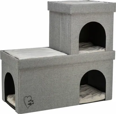 Produktbild von TRIXIE Faltbare Höhle Kimy für Katzen und kleine Hunde - hellgrau - 76 × 72 × 37 cm