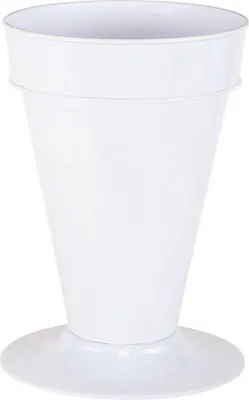 Image de 2 vases en plastique blanc incassables pour fleurs coupées et fleurs séchées, à utiliser à l'extérieur