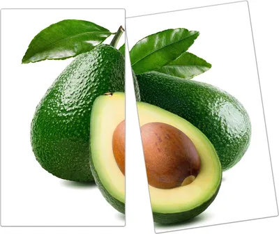 Produktbild von Spritzschutz Herdabdeckplatte Schneidebrett aus Glas Avocado ganz und halbiert 2-Teilig (60x52cm)
