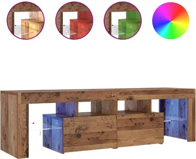 Produktbild von vidaXL TV-Schrank mit LED Altholz-Optik 140x36,5x40 cm Holzwerkstoff