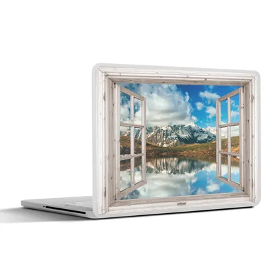 Produktbild von MuchoWow® Laptop Aufkleber Sticker Cover Aussicht - Berg - Wasser 25x18 cm - Laptop-Deko