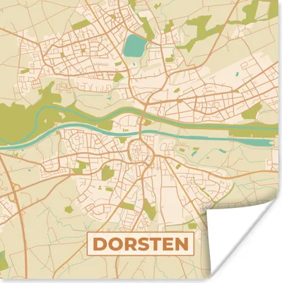 Produktbild von MuchoWow® Poster Dorsten - Karte - Stadtplan - Vintage 75x75 cm - Wand Dekoration