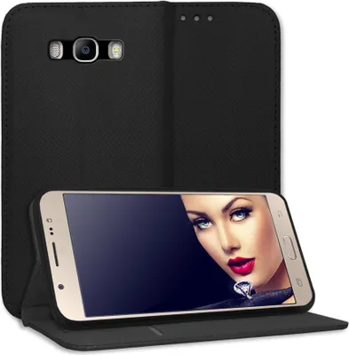 Produktbild von Bookstyle Schutzhülle Klapphülle Schutztasche Etui Cover für Samsung Galaxy J7 2016 (J710, 5.5'') - Schwarz