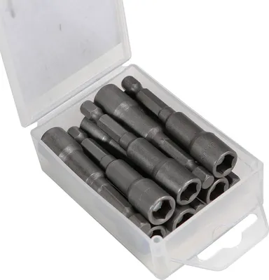 Produktbild von 10 Magnet Bit Stecknuss 8mm Steckschlüssel Nuss magnetisch 10er Pack