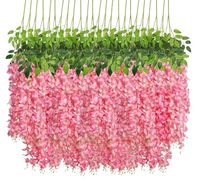 Seidenblumengirlande Glyzinien, 12 Stück, 110 cm, rosa