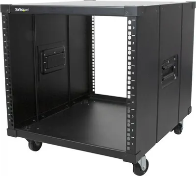 Immagine prodotto di StarTech.com Rack per server mobile con maniglie - Armadio per server / armadio di rete mobile - 9U - Armadio - Nero - 9U - 58,4 cm (23")