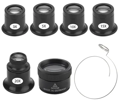 Image de Lot de 6 loupes pour horlogers et bijoutiers