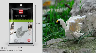 Obrázek produktu pro Figurka bílé labutě – stavebnice model LNO Micro-Bricks