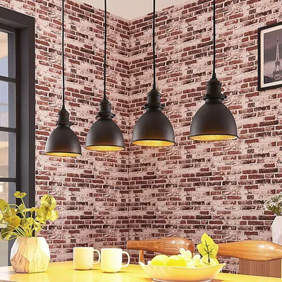 Zdjęcie produktu dla Lampa wisząca Lindby Jasminka, czarny/złoty, metal, 4 światła.