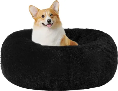 Produktbild von Hundebett HMTOPE Orthopädisches Hundebett, rundes Hundekissen, Hundesofa, Katzenbett, Donut, kuscheliges Hundehöhlenbett, waschbar, 70 cm Durchmesser,